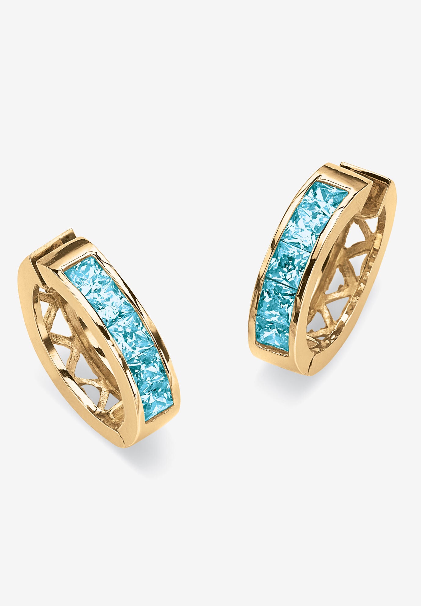 Birthstone Gold-Plated Huggie Earrings, DECEMBER, hi-res image number 0