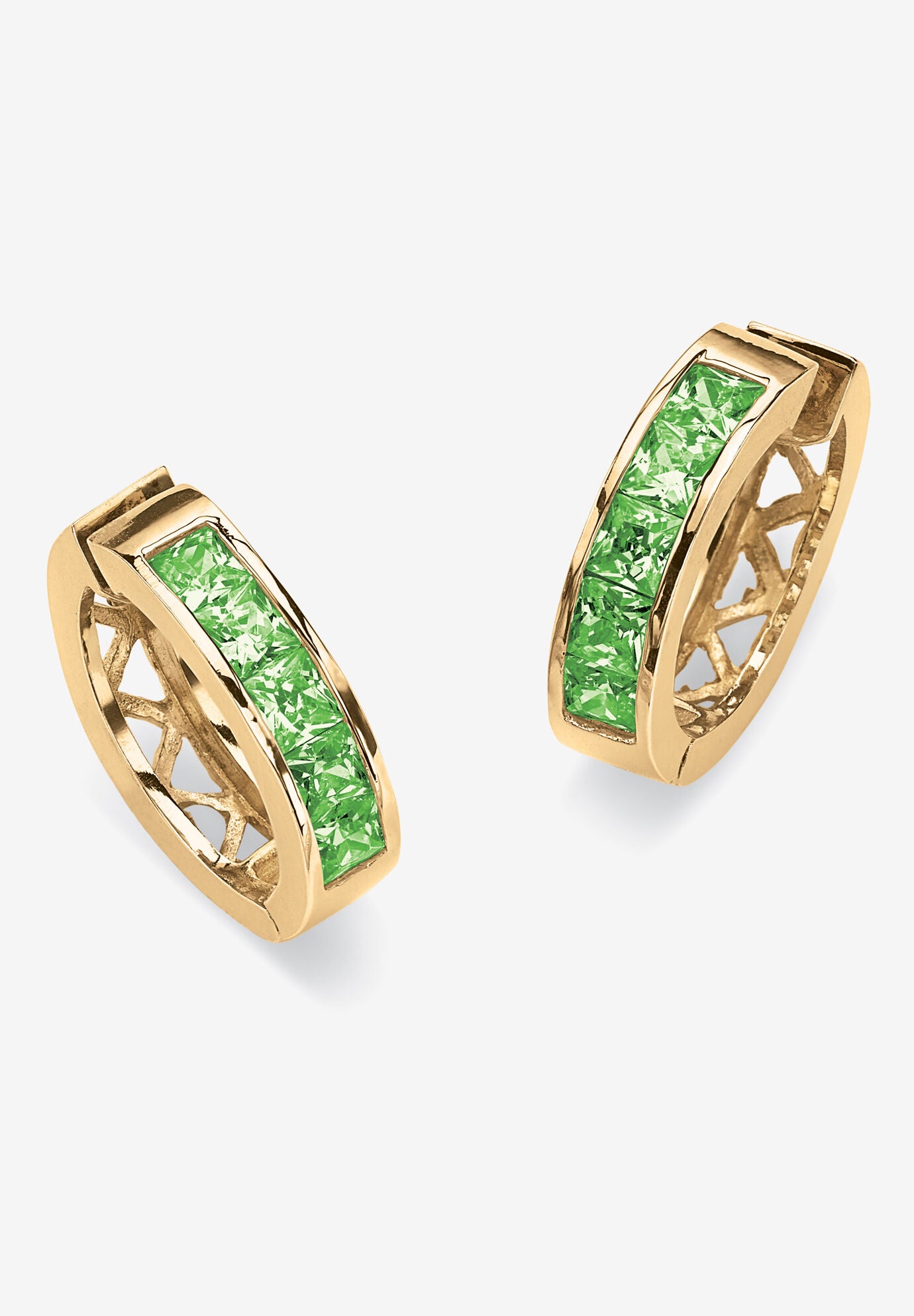 Birthstone Gold-Plated Huggie Earrings, AUGUST, hi-res image number 0