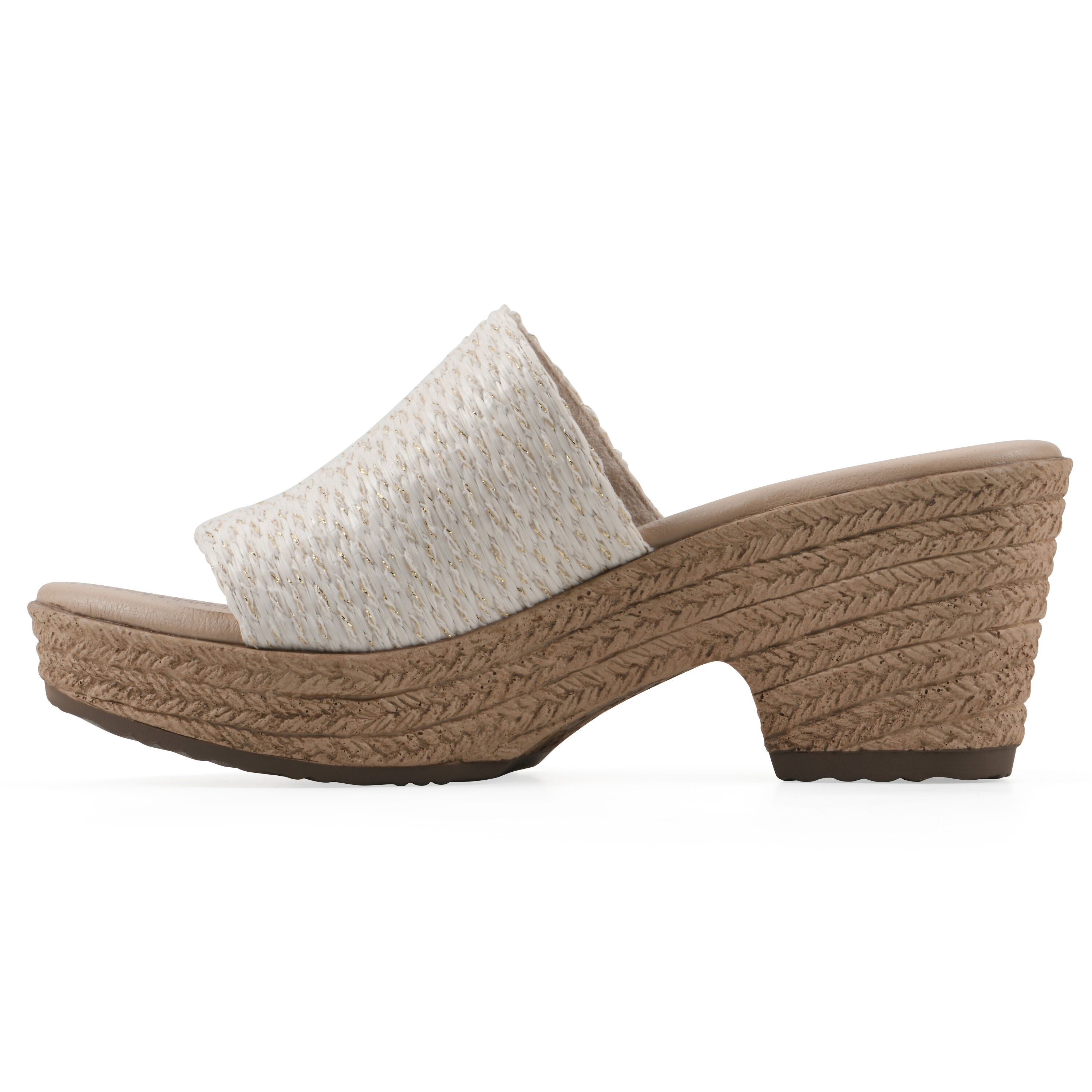 Biancia Wedge Sandal, WHITE METALLIC, alternate image number 3