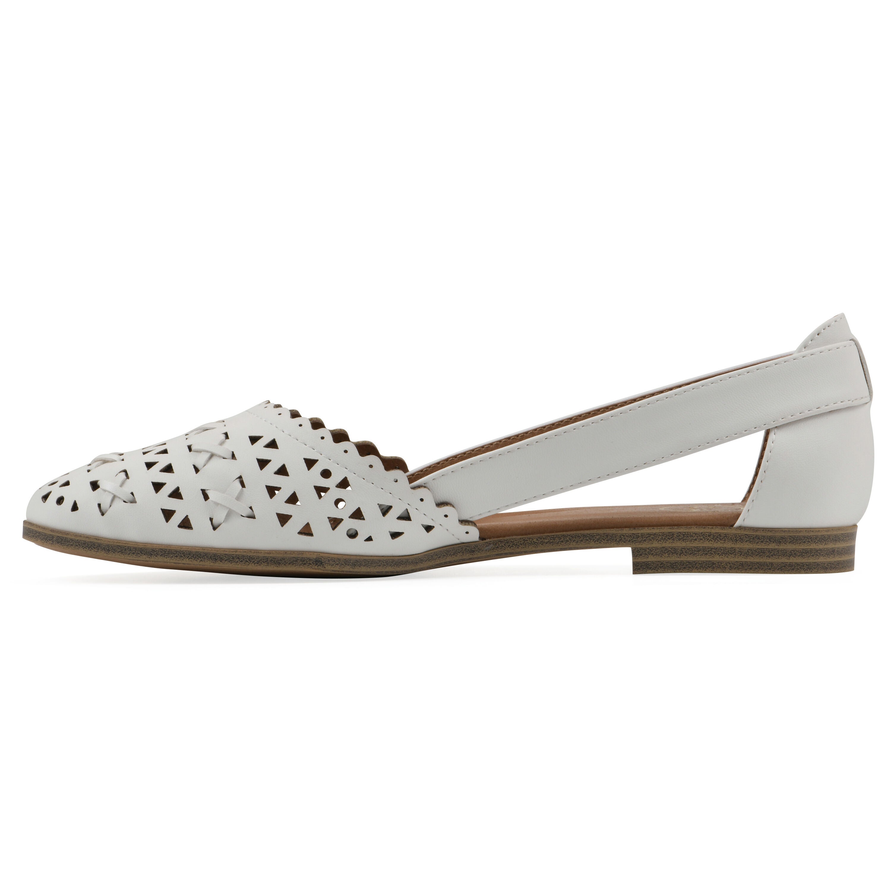 Nobler Pointed Toe Flat, WHITE SMOOTH, alternate image number 3