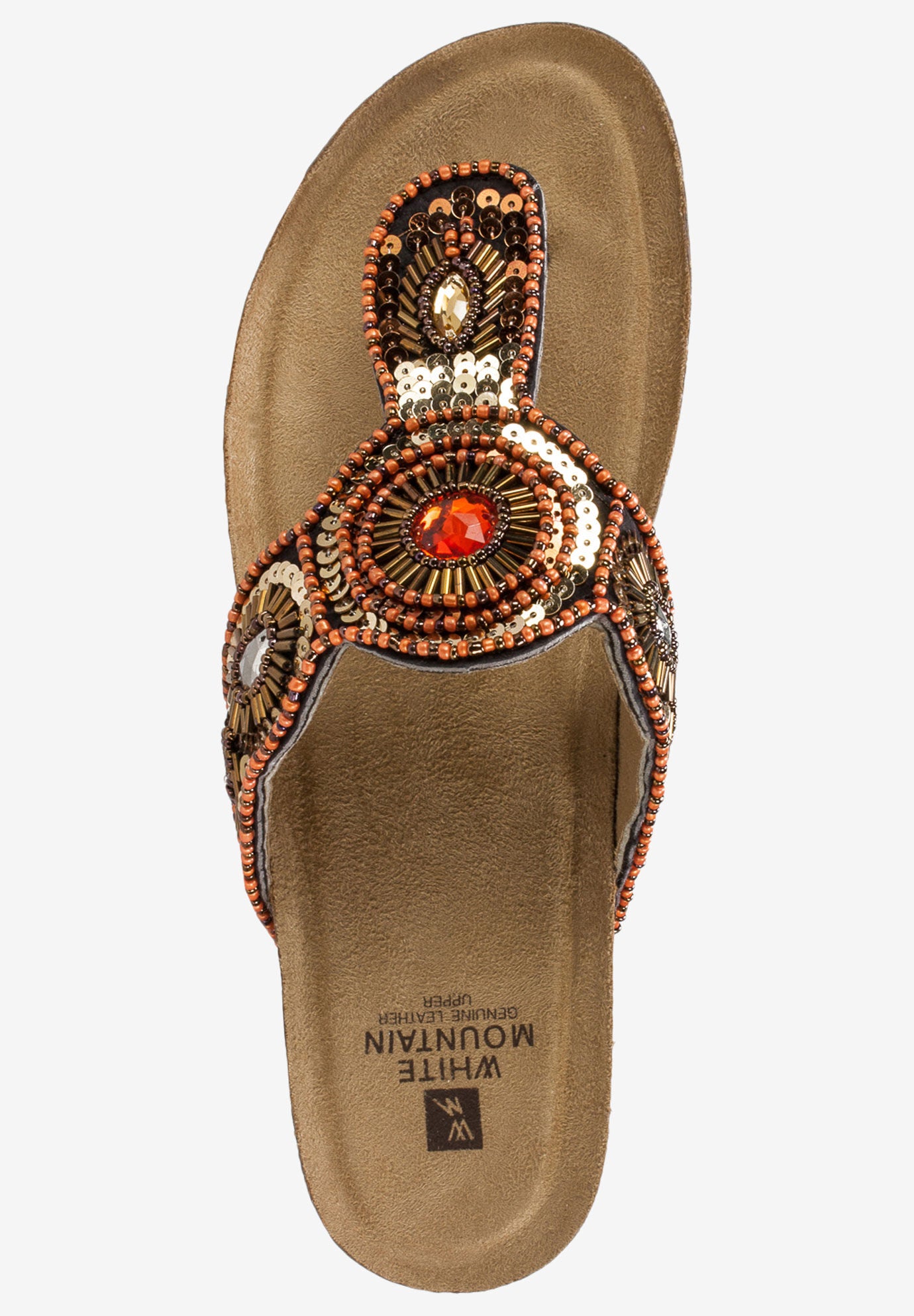 white mountain beaded sandals