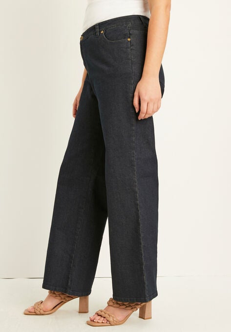 Curvie Fit Wide-Leg Jeans, , alternate image number null