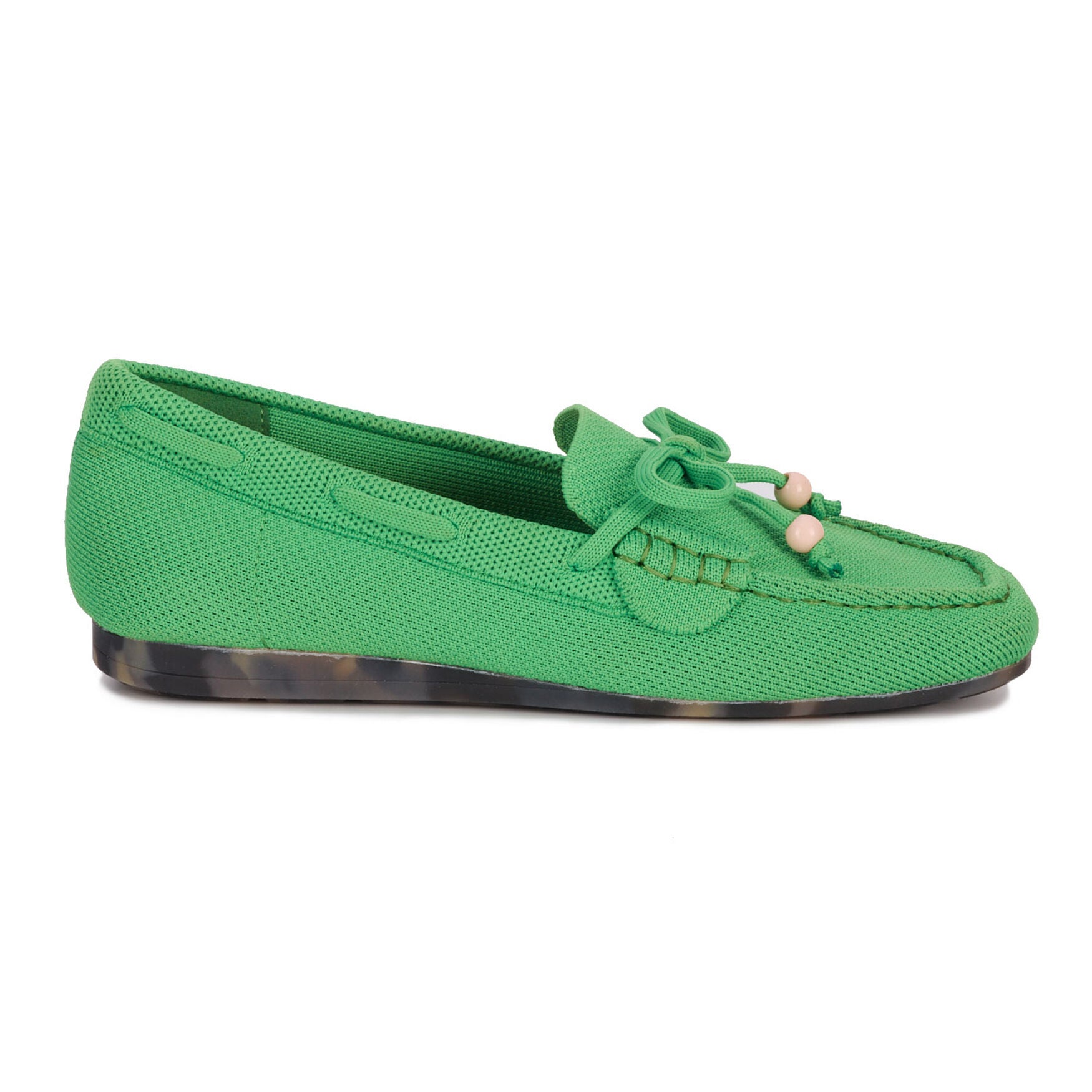 Neve Flat Knit Moccasin, GREEN KNIT, alternate image number 2