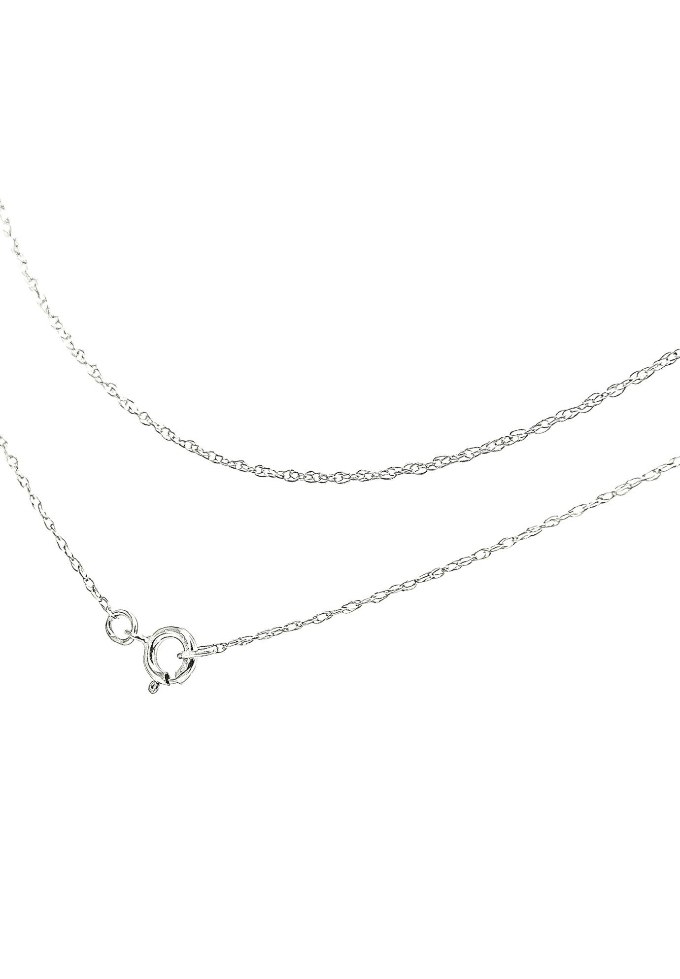 Solid White Gold Rope Chain Necklace Unisex 16 inches, , alternate image number 2