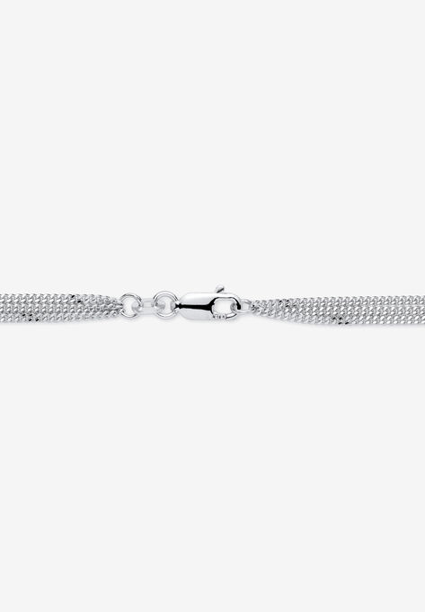 Sterling Silver Multi Heart Ankle Bracelet (7.5Mm), 10 Inches Jewelry, , on-hover image number null