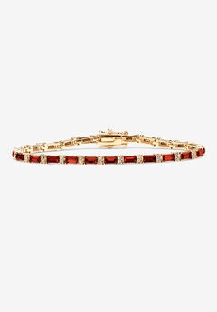 Birthstone Gold-Plated Tennis Bracelet