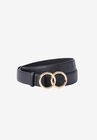 Double Ring Faux-Leather Belt, , alternate image number null