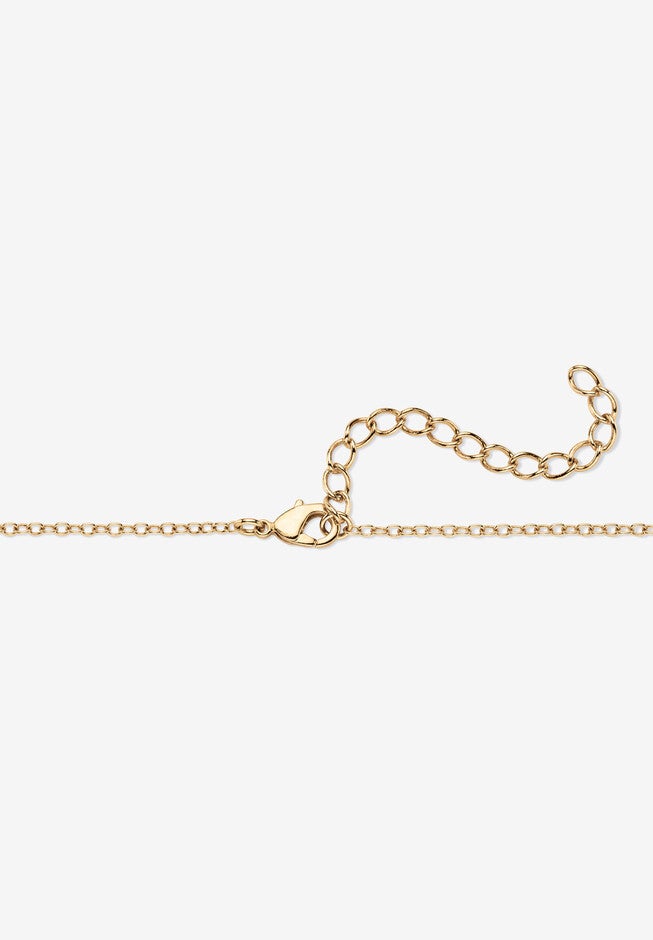 12.50 Tcw Hand-Cut Genuine Smoky Topaz Gold-Plated Pendant Necklace 16 inches, , on-hover image number null