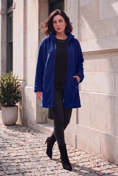 Plus Size Fleece Driving Coat