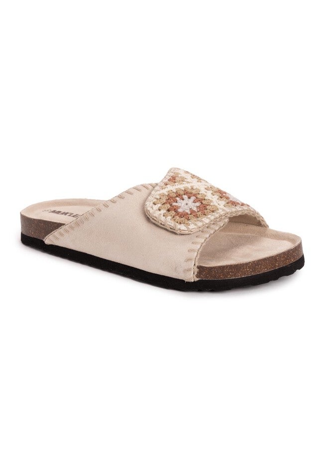 Women'S Gigi Crochet Slide Sandal, STONE, hi-res image number 0