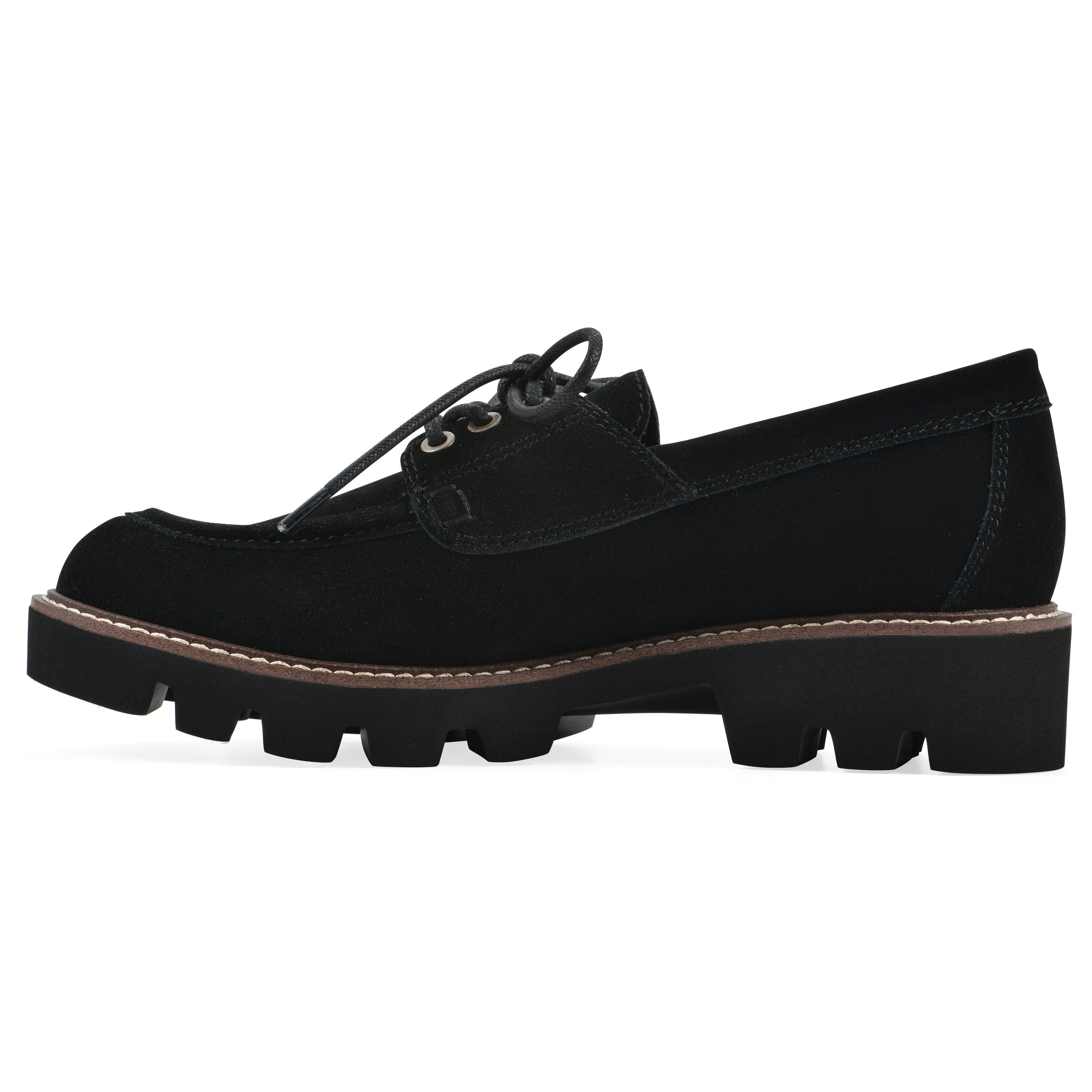 Gino Lug Sole Loafer, BLACK SUEDE, alternate image number 3