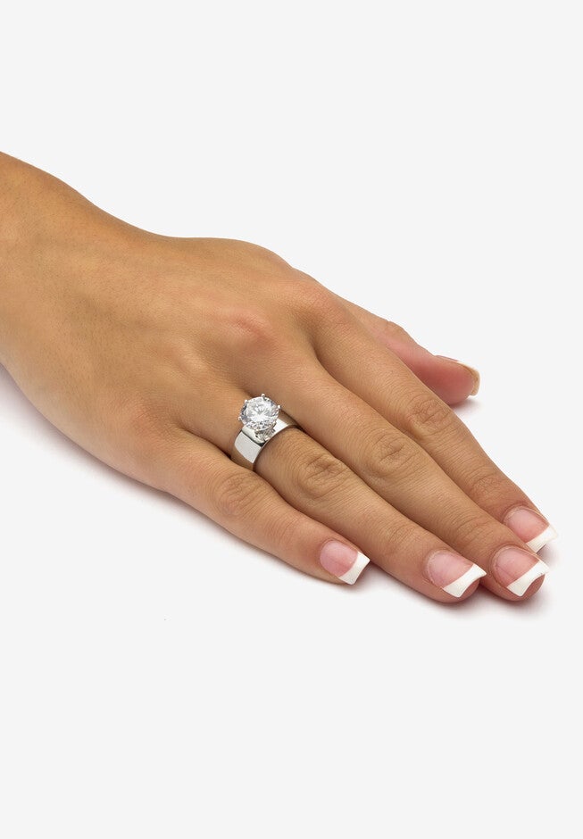 4.80 Cttw. 2-Piece Round Cubic Zirconia Sterling Silver Wedding Ring Set, , alternate image number null