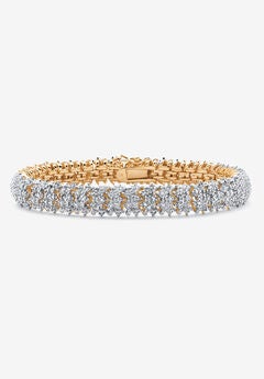 Gold-Plated Diamond Snake Bracelet