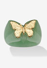 14K Yellow Gold Genuine Green Jade Butterfly Ring, GOLD, hi-res image number null