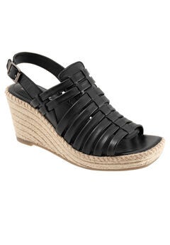 Black Wedge Sandals