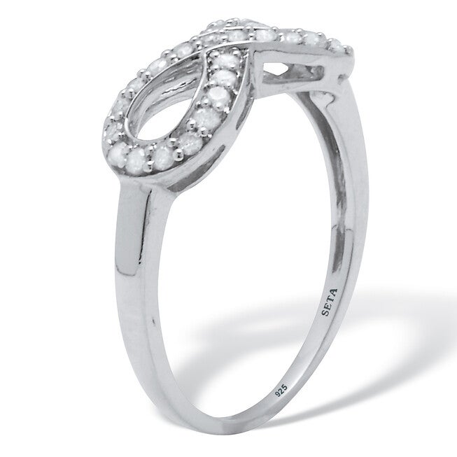 .25 TCW Diamond Sterling Silver Infinity Ring, WHITE, on-hover image number null