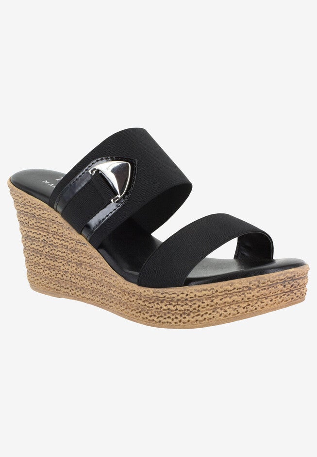 Marisole Tuscany Wedge by Easy Street®, BLACK, hi-res image number null