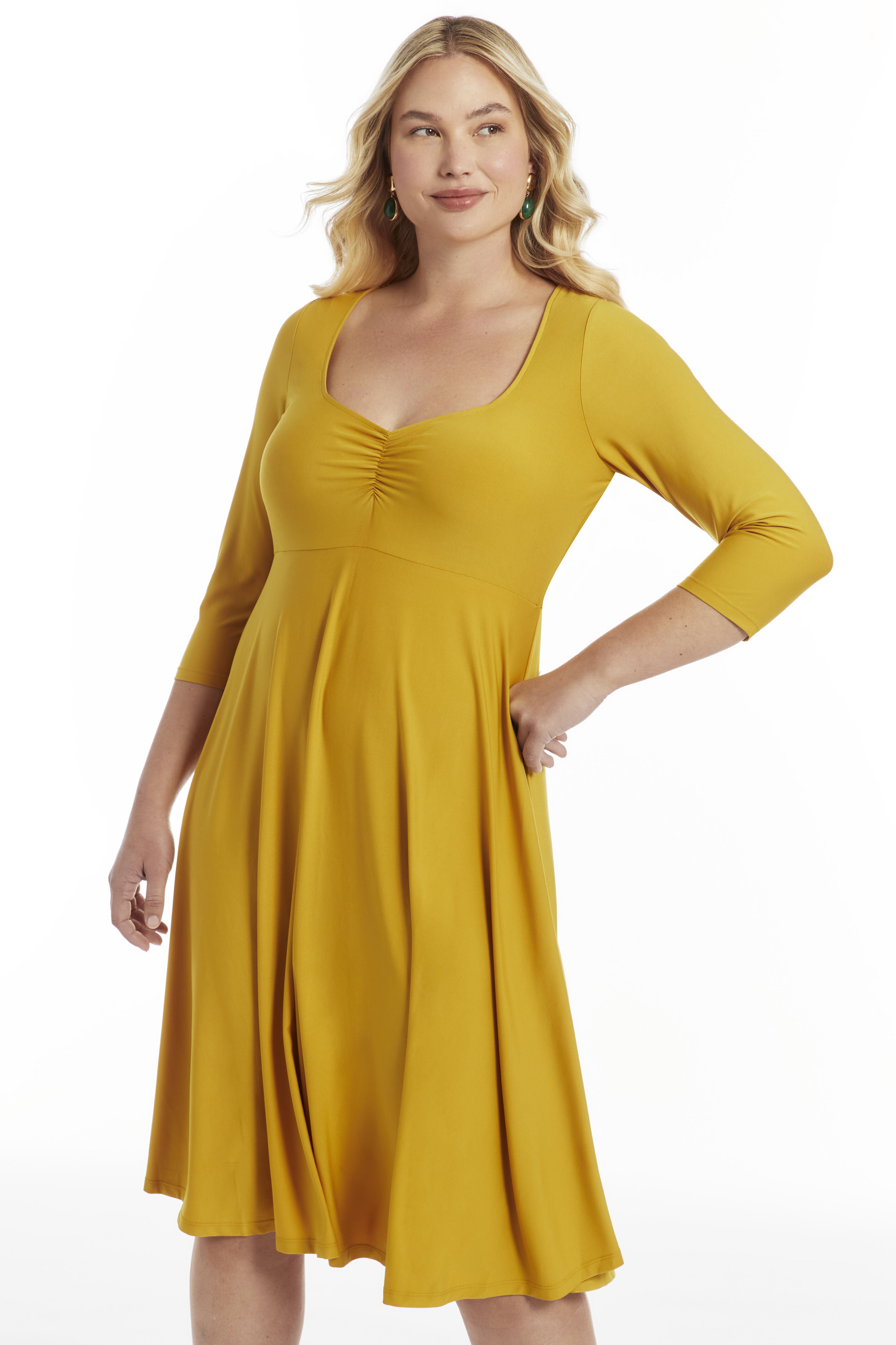 Sweetheart Swing Dress, GOLD FLAKE, on-hover image number 1