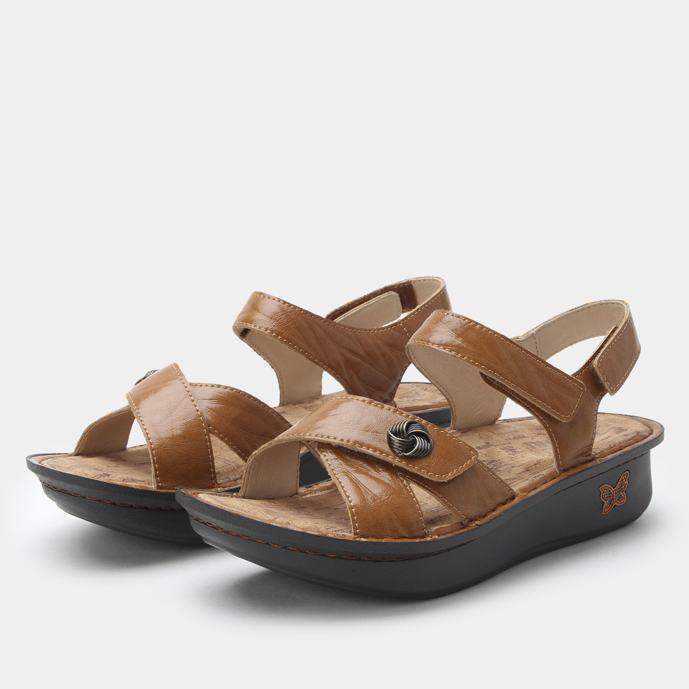 Kelsi Cross Strap Adjustable Sandal, BROWN, hi-res image number 0
