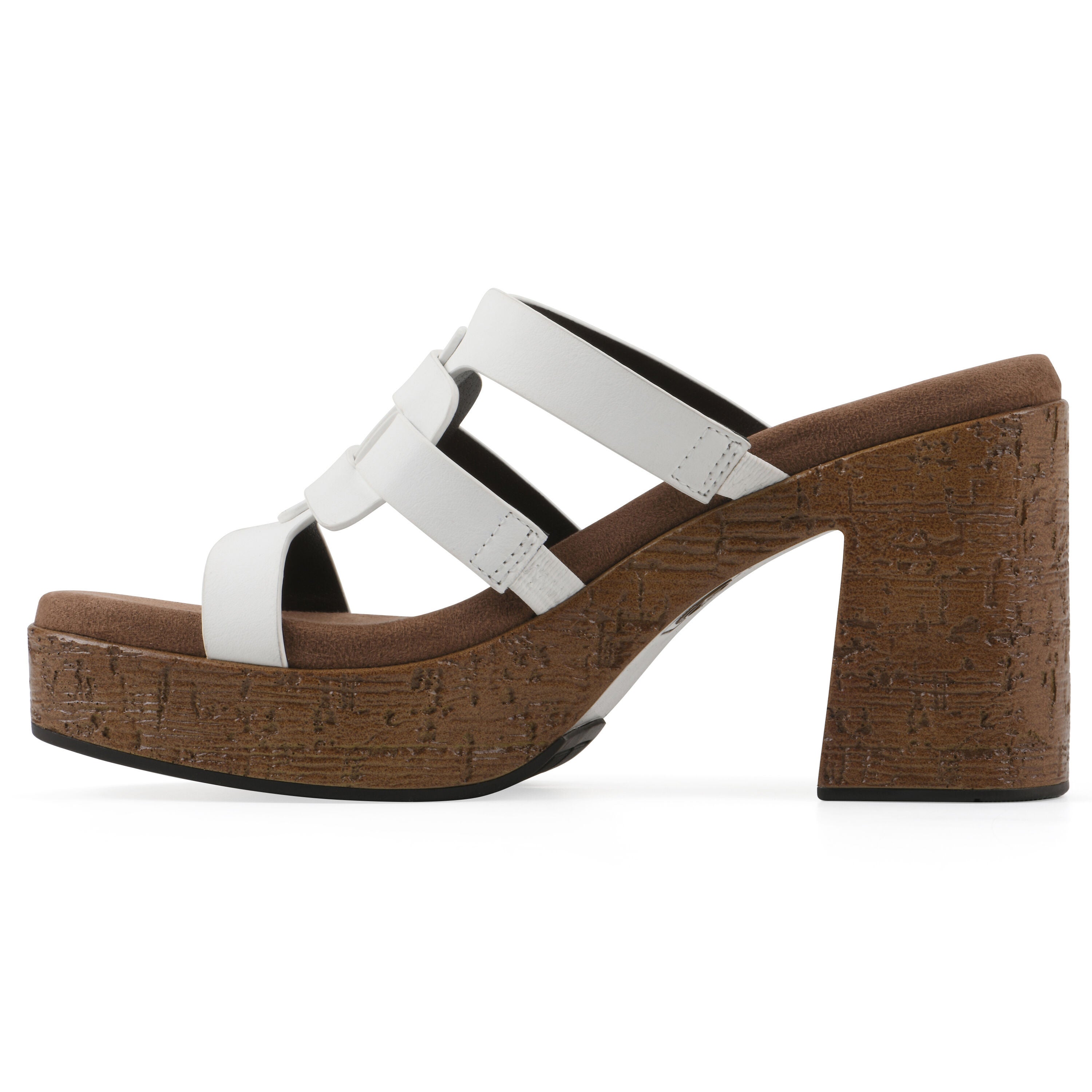 Barillo Platform Sandal, WHITE SMOOTH, alternate image number 3