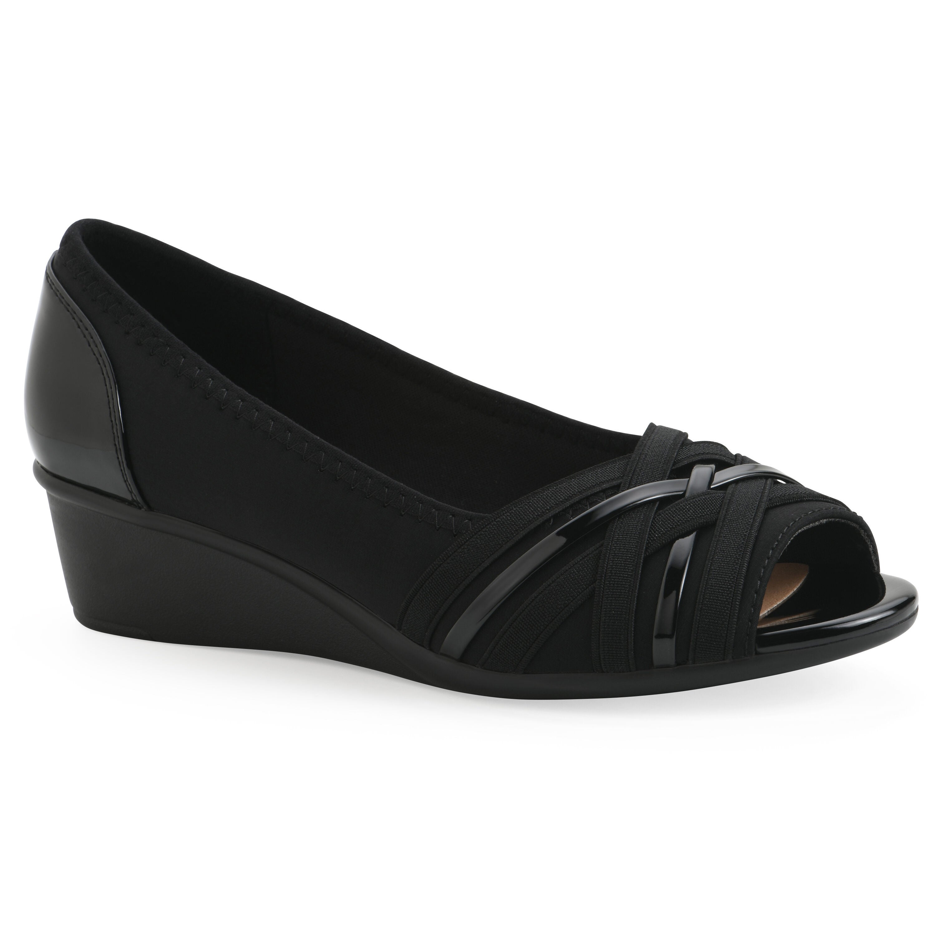 Boldest Peep Toe Wedge, BLACK NYLON, hi-res image number 0