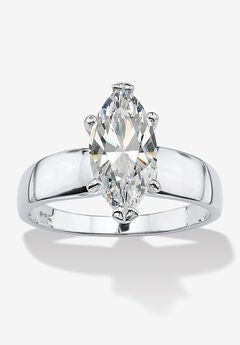 2.11 Cttw. Marquise-Cut Cubic Zirconia .925 Sterling Silver Solitaire Ring