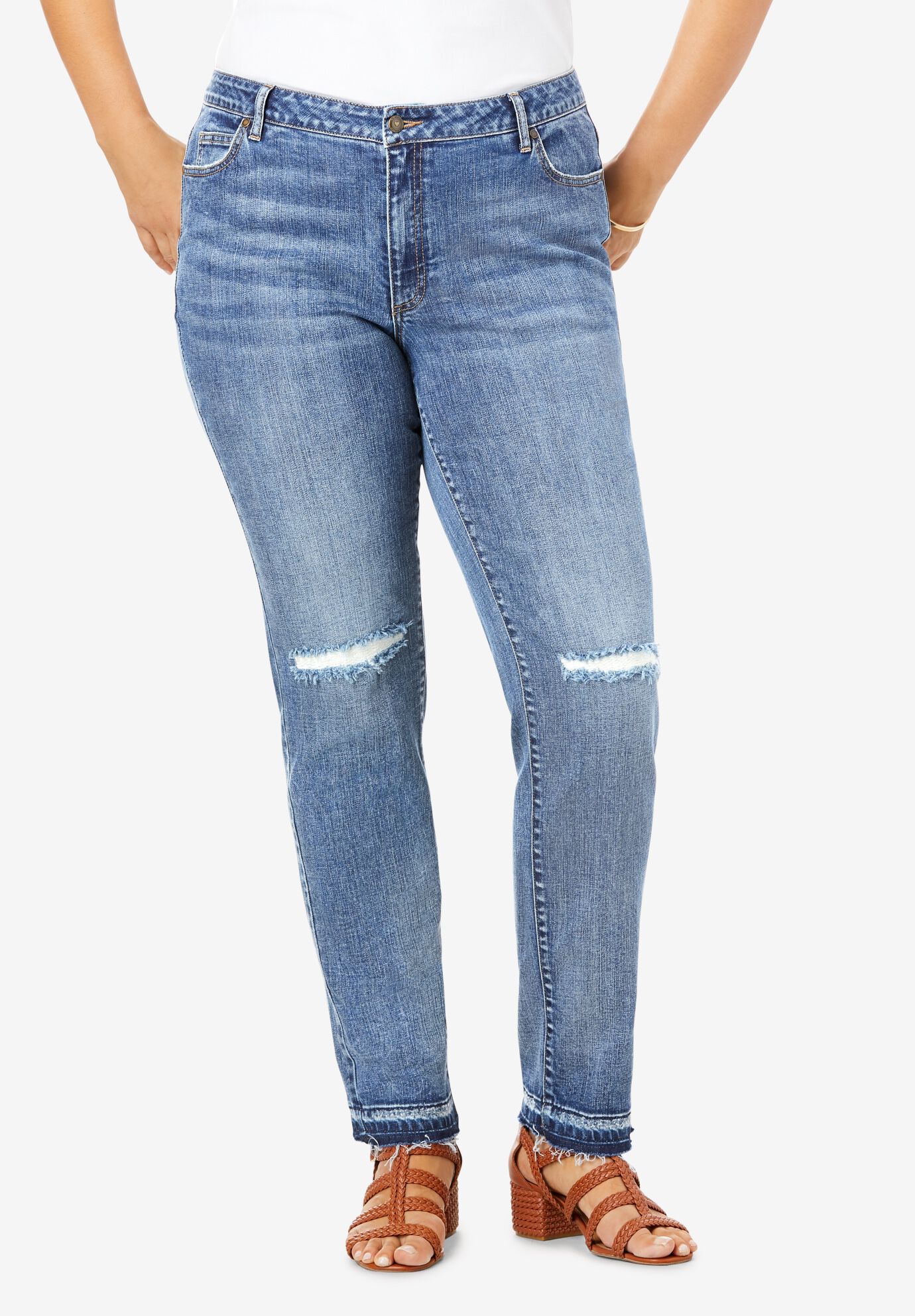 woman within straight leg jeans
