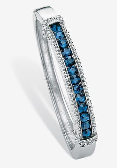 Round Birthstone Bangle Bracelet In Silvertone Jewelry