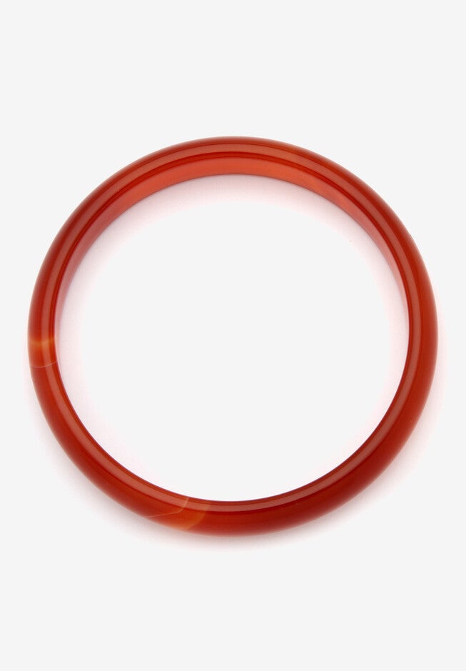 Genuine Red Agate Bangle Bracelet (13Mm), 8.5 Inches Jewelry, , on-hover image number 1