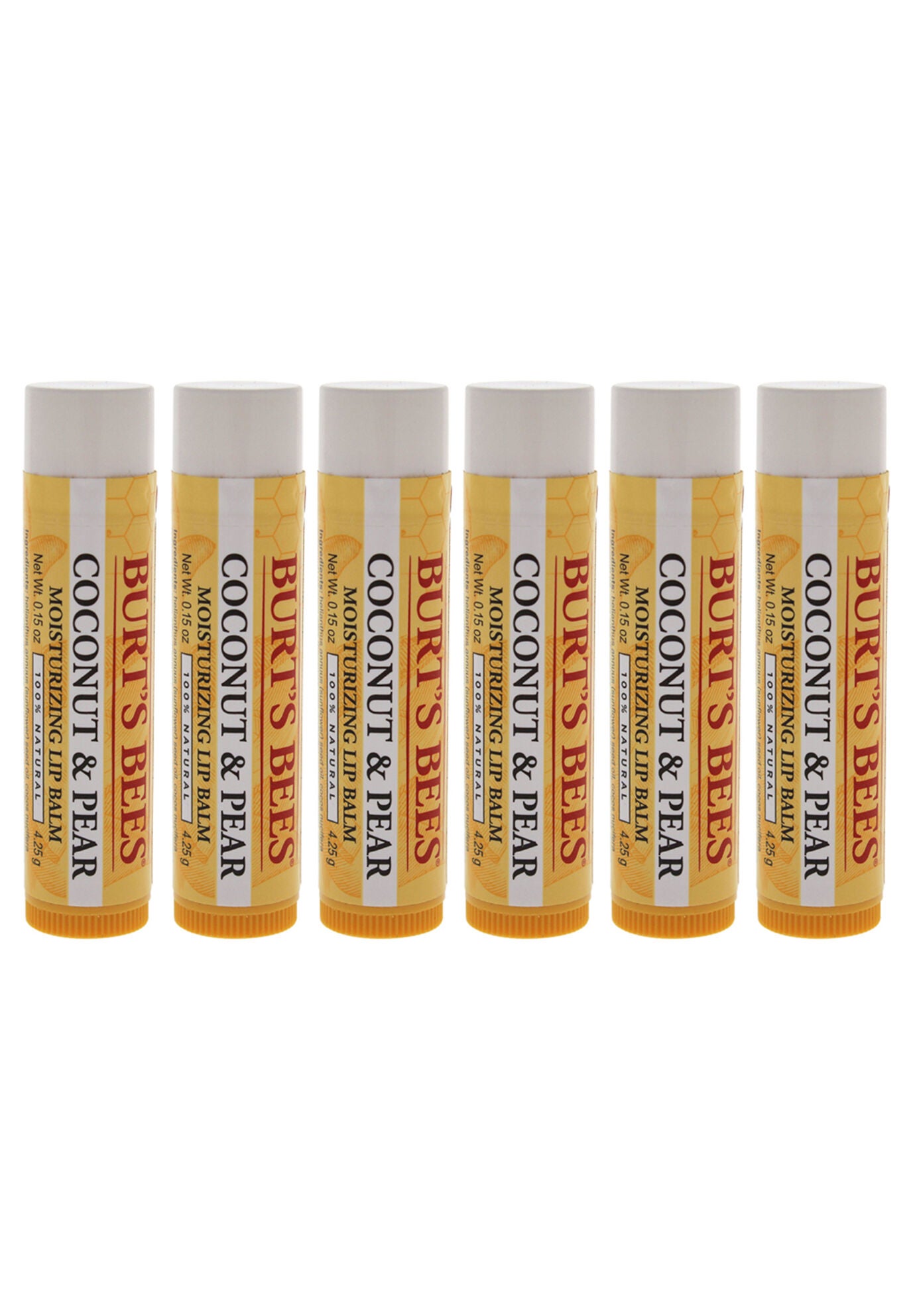 Coconut And Pear Moisturizing Lip Balm - Pack Of 6 -0.15 Oz Lip Balm, O, hi-res image number 0