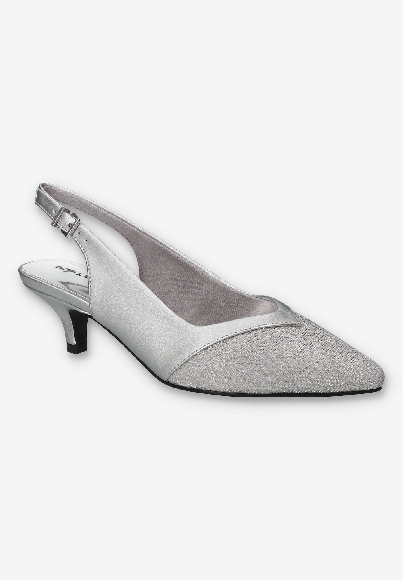 Vivid Slingback Pump, SILVER SATIN, hi-res image number 0