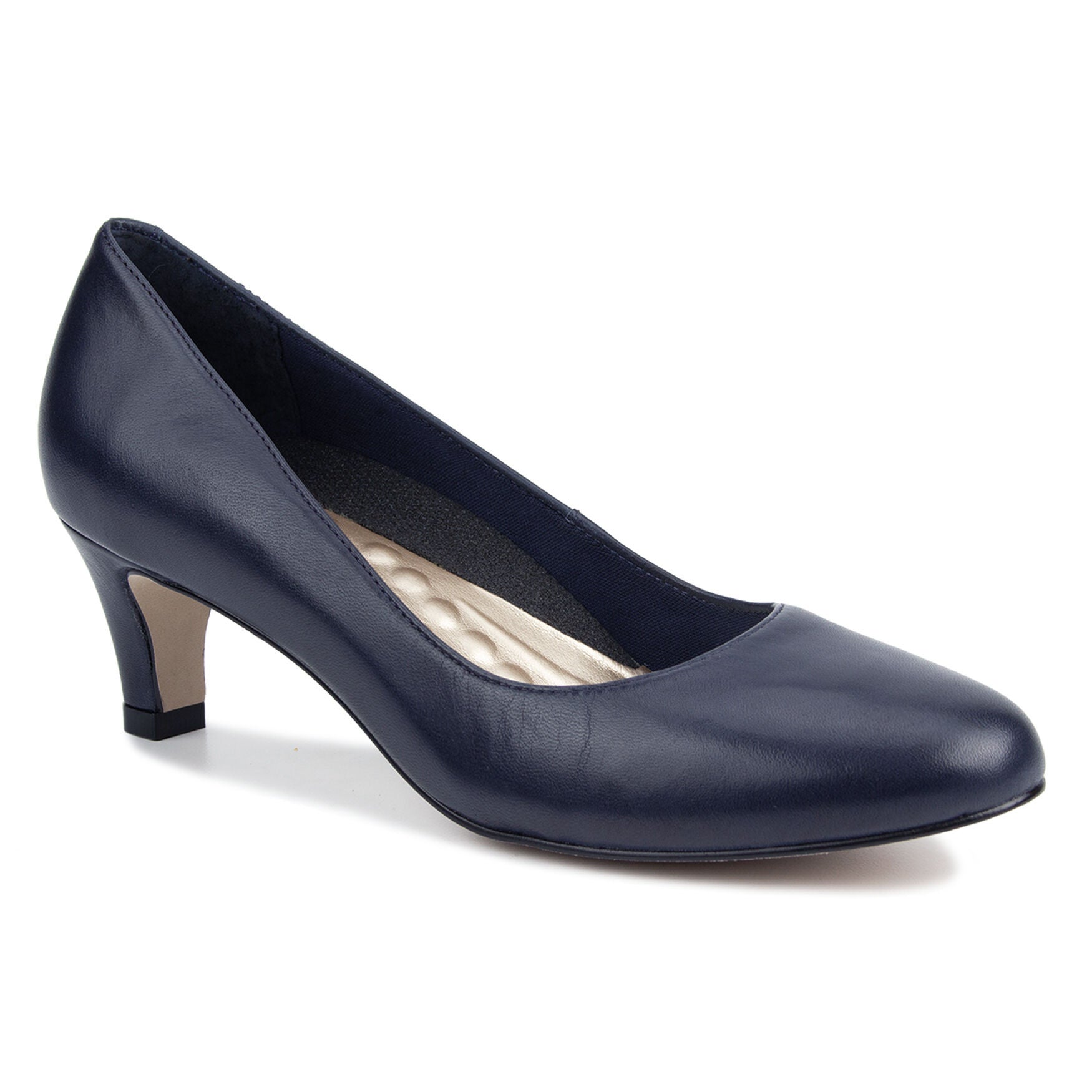 Joy II Round Toe Pump, NAVY BLUE LEATHER, hi-res image number 0