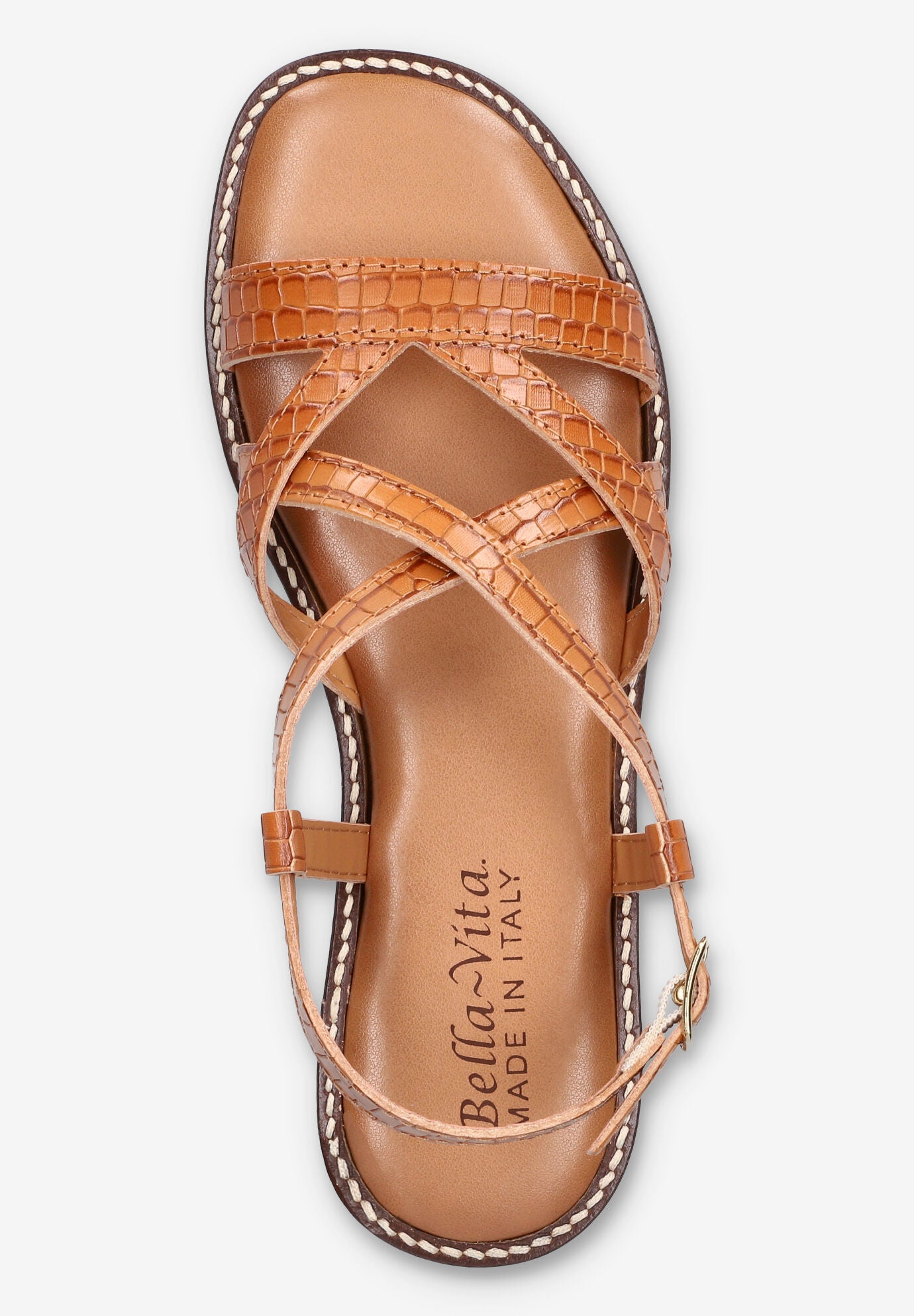 Tya-Italy Flat Sandal, NATURAL LEATHER, alternate image number 6