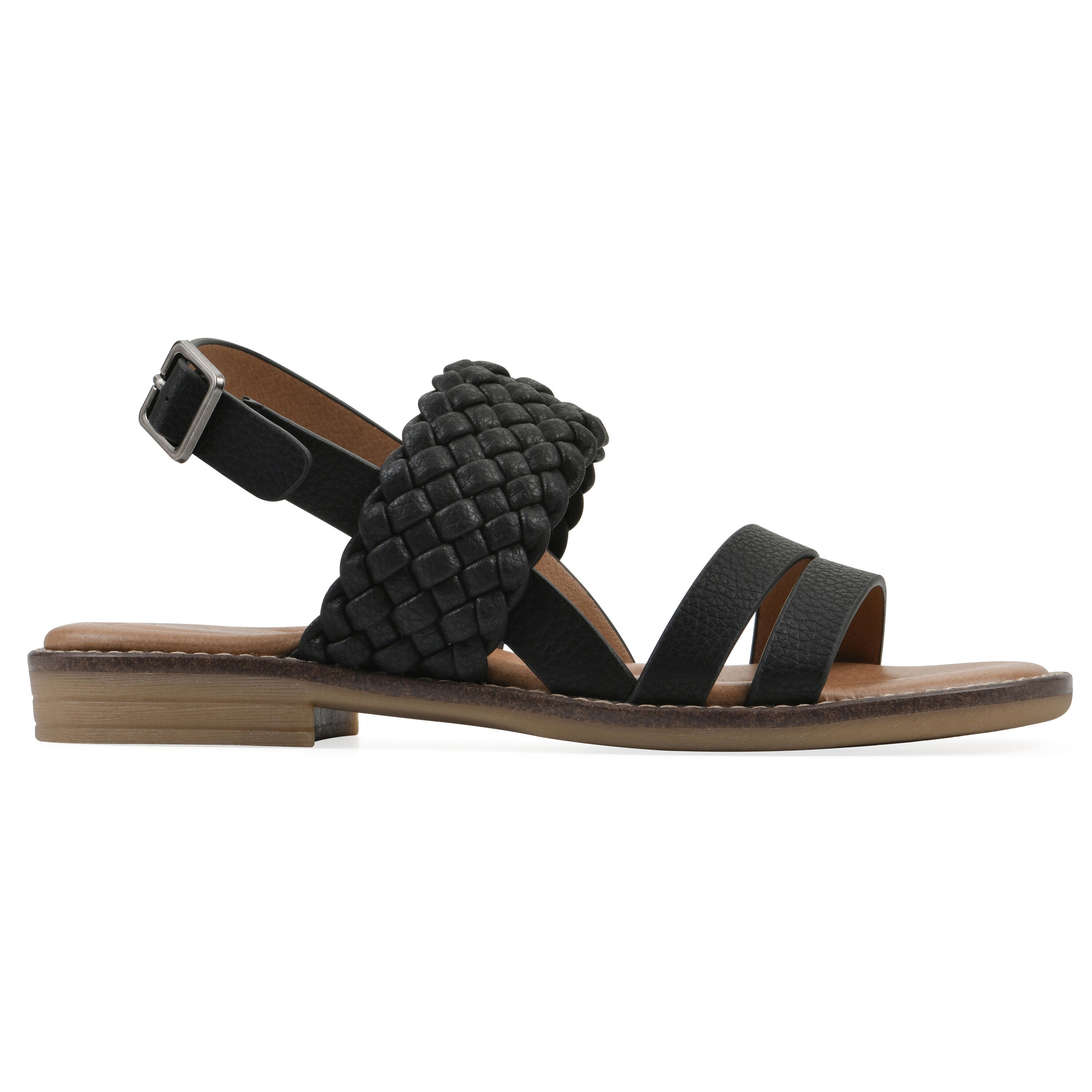 Macaroni Backstrap Sandal, BLACK SMOOTH, alternate image number 2