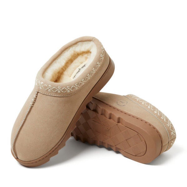 Doreen Genuine Suede Clog with Embroidery, SAND, alternate image number 3