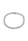 Sterling Silver Diamond Spiral Wave Curvedlink Tennis Bracelet, WHITE, hi-res image number null