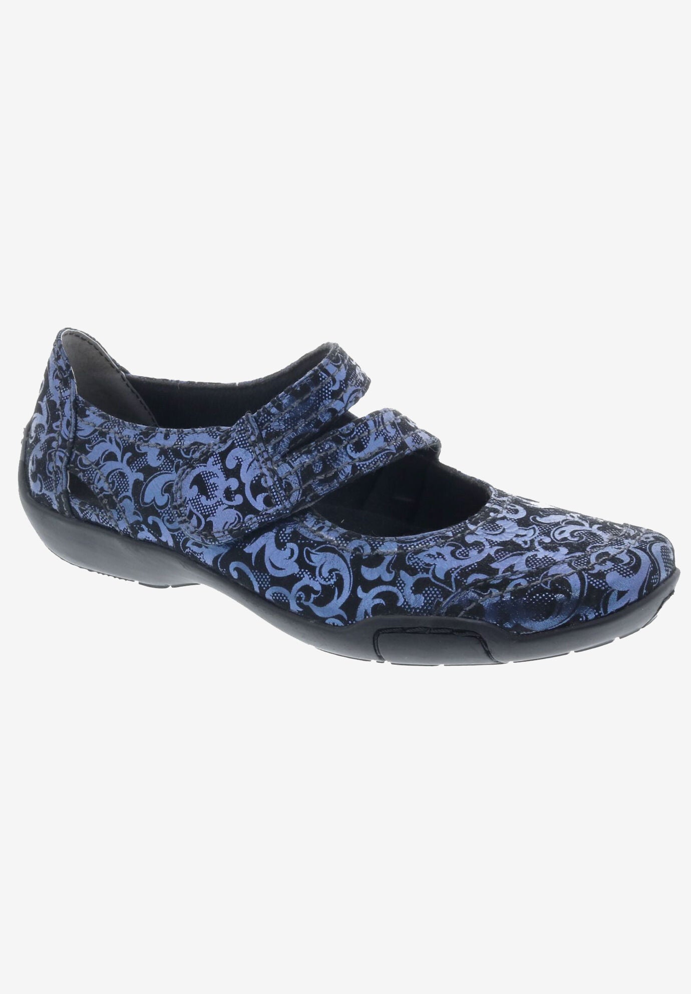 Chelsea Mary Jane Flat, BLUE JACQUARD LEATHER, hi-res image number 0