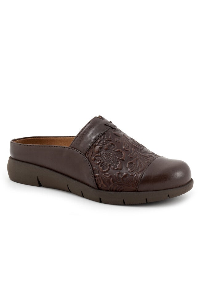 San Marc Tooled Casual Mule, BROWN, hi-res image number 0