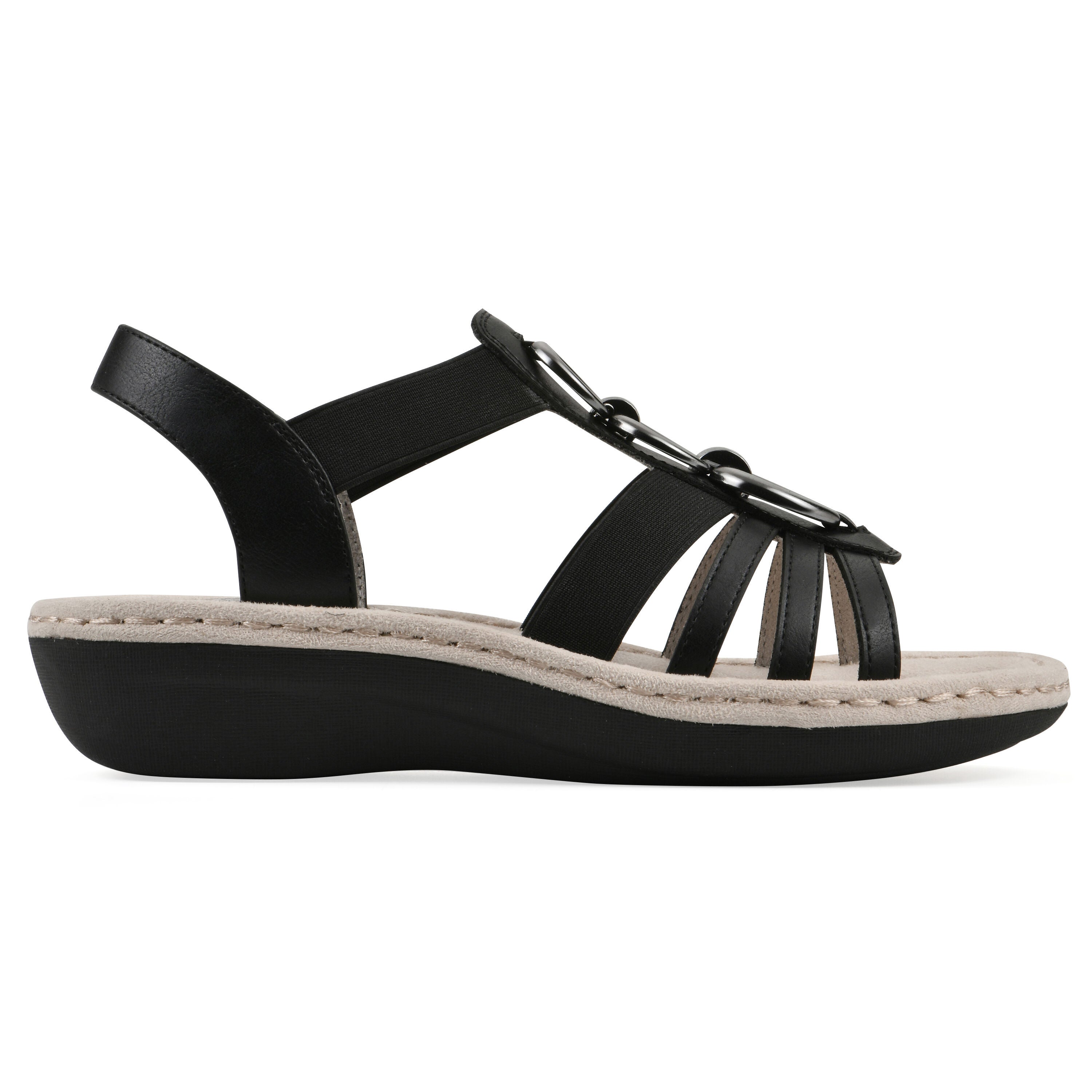 Caselyn Wedge Sandal, BLACK NUBUCK, alternate image number 2