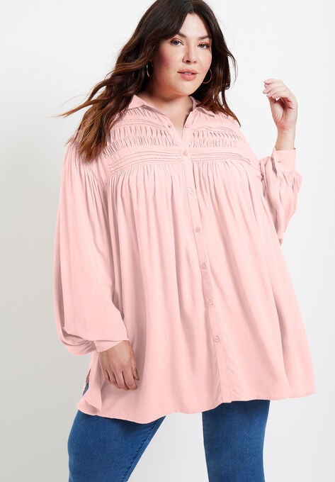 Pintuck Tunic, SOFT BLUSH, hi-res image number null