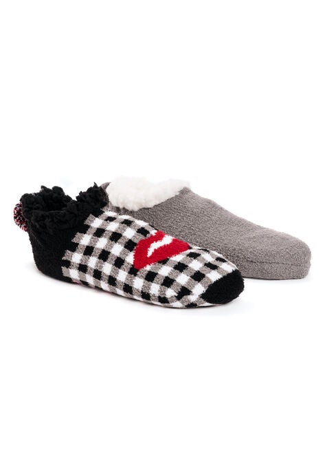 2 Pair Pack Infused Cabin Footie Slipper Socks, JASMINE, hi-res image number null