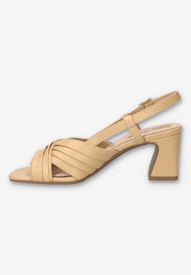 Lucie Square Toe Sandal, BEIGE, alternate image number 4