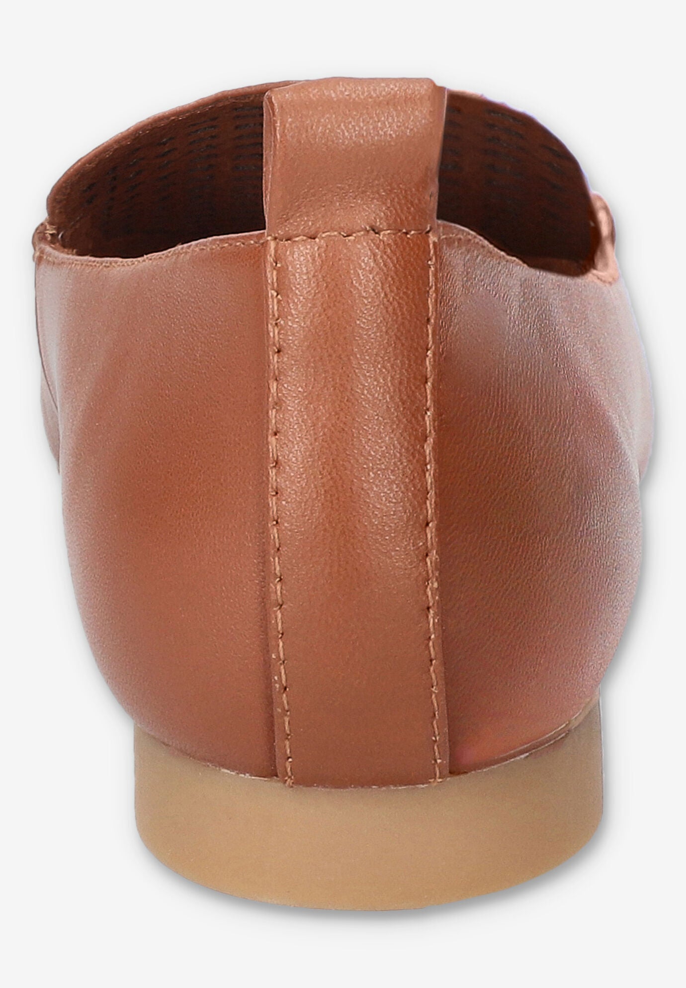 Alessi Perf Pointed Toe Flat, DARK TAN LEATHER, alternate image number 3