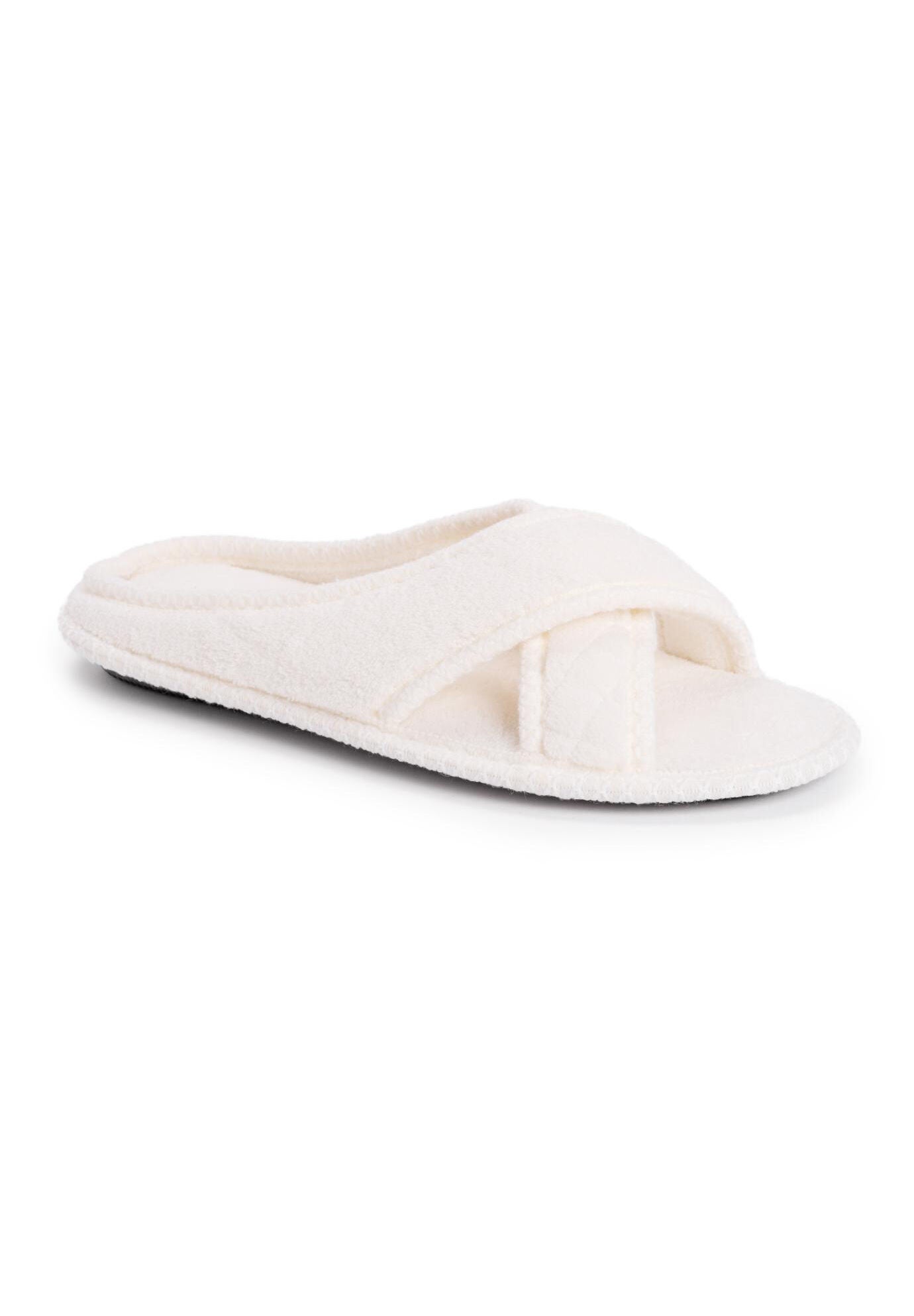 Ada Crossband Memory Foam Slippers Daisy White Woman Within