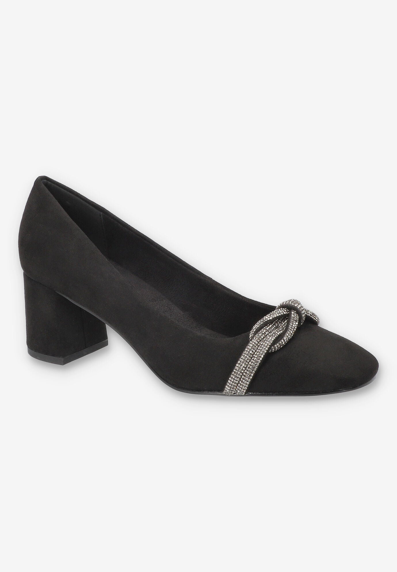 Marigold Square Toe Pump, BLACK SUEDE, hi-res image number 0