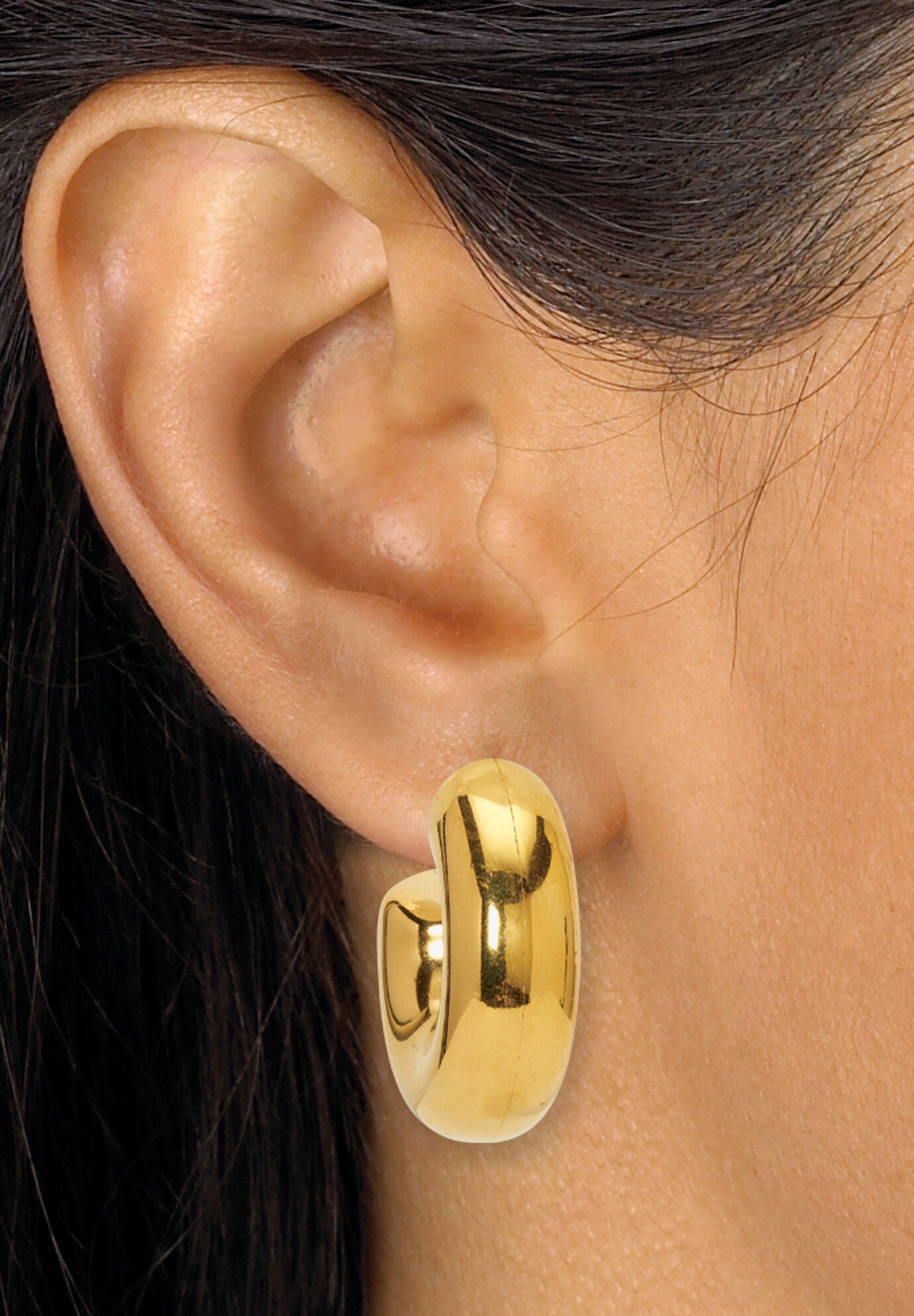 Acrylic Link Necklace Black and Gold Ion-Plated Stainless Steel Earrings Set, , alternate image number 8