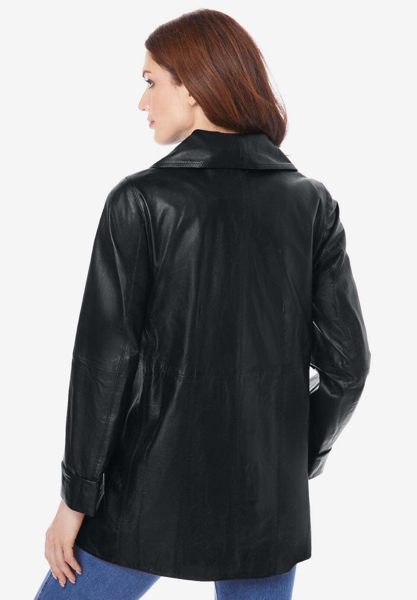 Woman within best sale leather coats
