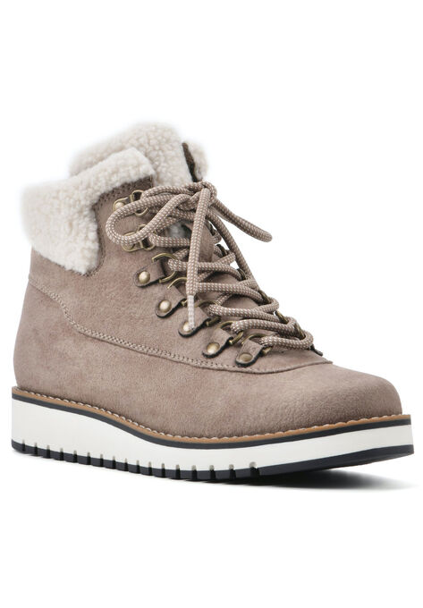 White Mountain Cozy Lace-Up Hiker Bootie, SAND FABRIC, hi-res image number null