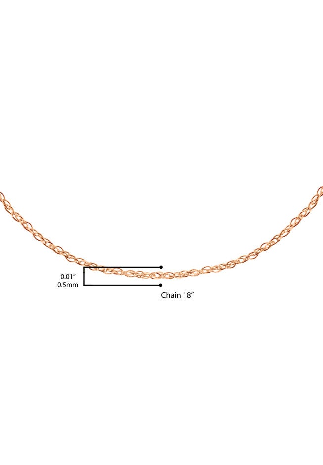 Solid Rose Gold Rope Chain Necklace Unisex 18 inches, , alternate image number null