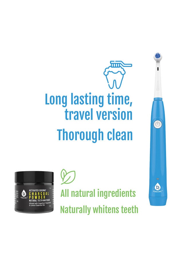 Usb Rechargeable Rotary Toothbrush + Freebie Activated Coconut Charcoal Powder Natural Teeth Whitener, , alternate image number 2